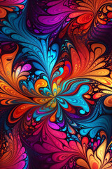 Abstract fractal background, Psychedelic flow design