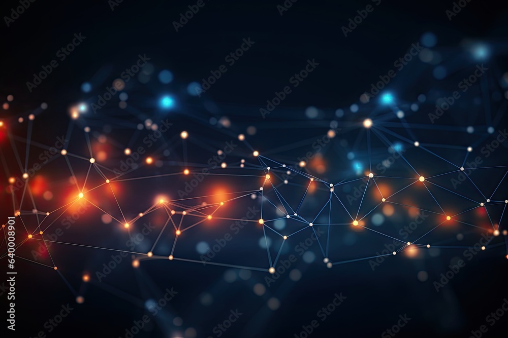Poster abstract technology background with connection lines and dots. 3d rendering, abstract digital connec