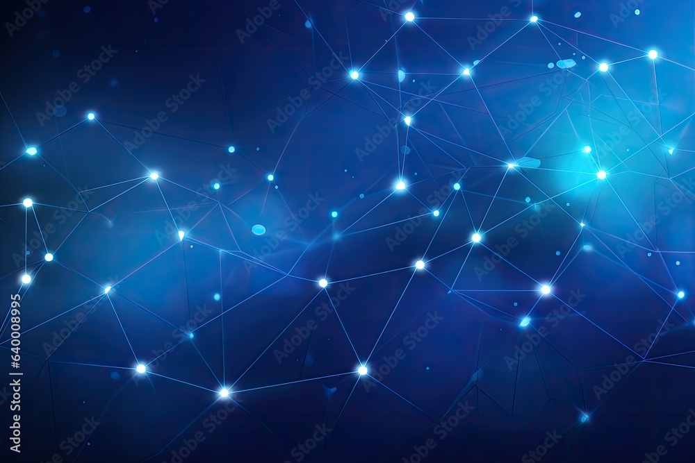 Poster 3d rendering of abstract technology background with connecting dots and lines. network concept, abst