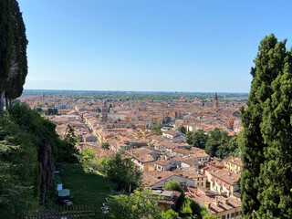 view of Verona, a city in Italy on a sunny day