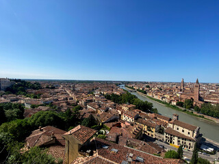 View of Verona, a city in Italy on a sunny day
