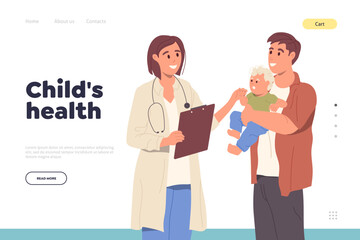 Online service landing page design website template providing professional child health support