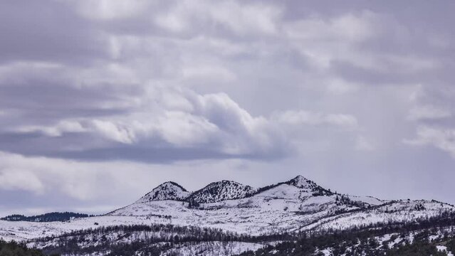 Time Lapse - Clouds over Snow-capped Mountains in Colorado