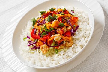 bang bang shrimp rice bowl with fresh veggies