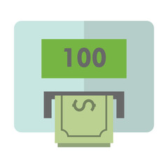 Cash machine for counting paper money. Devices for accounting and trade cartoon illustration. Business and finance concept. Colored flat vector isolated on white background
