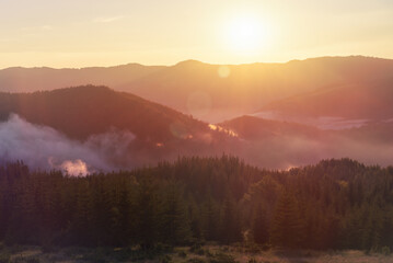 sunrise in the mountains