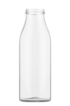 Empty Milk Bottle, 3D rendering isolated on transparent background