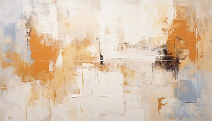 Abstract pale orange oil paint brushstrokes texture pattern painting wallpaper background - obrazy, fototapety, plakaty