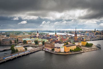 Fototapete Rund panorama from viewpoint tourist sweden stockholm © JTP Photography