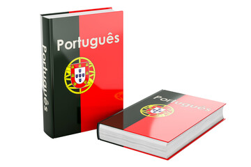 Portuguese language courses. Portuguese language textbooks, 3D rendering isolated on transparent background