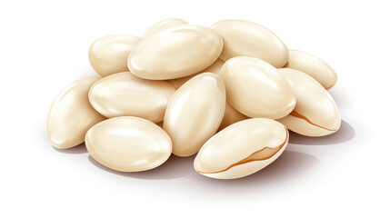 milk chocolate and almond isolated on white background