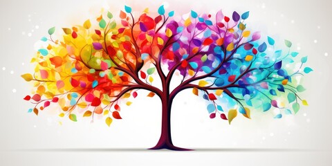 stylized and artistic colorful tree of life 