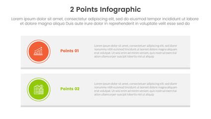 versus or compare and comparison concept for infographic template banner with long rectangle box vertical with two point list information