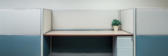 empty business cubicle workstation
