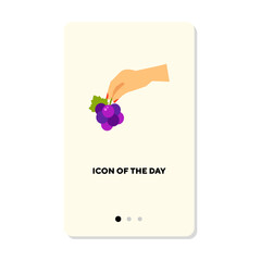 Two fingertips together flat vector icon. Piece pinch off grape isolated vector sign. Gesture and action concept. Vector illustration symbol elements for web design and apps