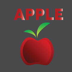 red apple with diet illustration