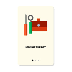 Tools for bicycle flat icon. Tools for cycling isolated vector sign. Transport and activity concept. Vector illustration symbol elements for web design and apps