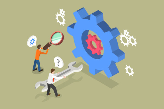 3D Isometric Flat Vector Conceptual Illustration of Technical Issue, Maintenance or Troubleshooting