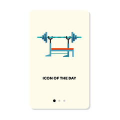 Dumbbell rack flat icon. Strong, weight isolated vector sign. Achievement and health concept. Vector illustration symbol elements for web design and apps
