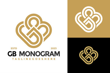 Letter GB or BG Monogram logo design vector symbol icon illustration