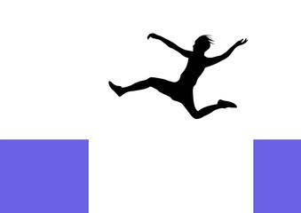 幅跳びをする男性イラスト