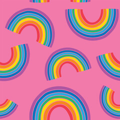 Pattern of Rainbow on isolated pink