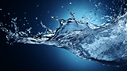 water splash on blue background - Generative AI - Powered by Adobe