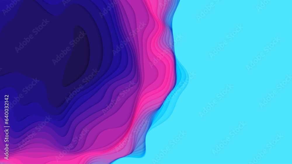 Canvas Prints violet to blue paper layers. 3d abstract gradient papercut. colorful origami shape concept