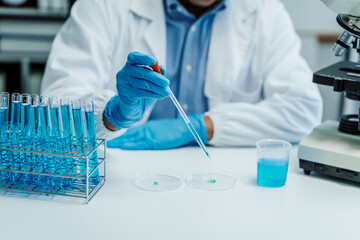 Asian male scientists white coat conducting research investigations medical laboratory, lab bacteria, microbiology laboratory public health, animal health, Aerobes, anaerobes, mycobacteria and fungi