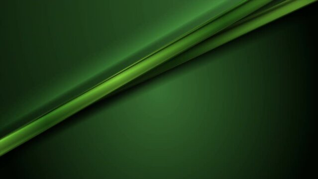 Green abstract backgroud with smooth glossy stripes. Video animation Ultra HD 4K 3840x2160