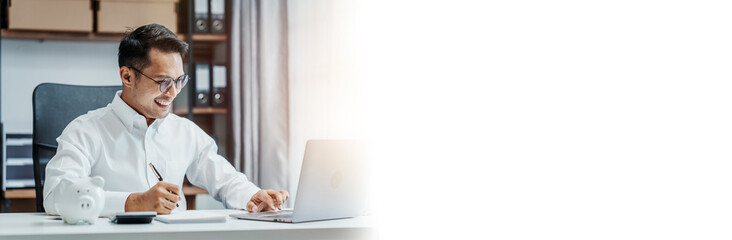 Using calculator calculating audit, Asian Indian male market researchers specialize in collecting...