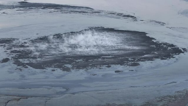 Aerial view of the mudflow in Sidoarjo or Lapindo mudflow. mudflows that have occurred in the oil and gas mining area in Porong sub-district, Sidoarjo, East Java, Indonesia since May 2006.