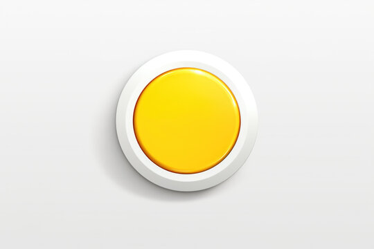 Simple yellow button placed on clean white surface. This versatile image can be used for various applications.