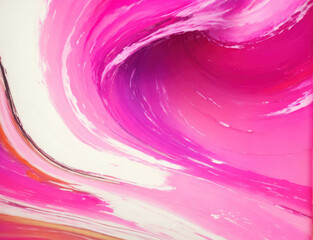 Closeup of abstract rough pink color multi colored art painting texture, with oil brushstroke. Generative AI