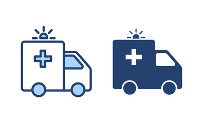 Ambulance icon vector. ambulance truck sign and symbol. ambulance car