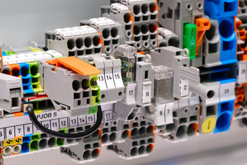 Box for Color wires of distribution of an electricity, PLC Control panel with wiring, lectric...