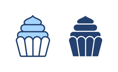 Cup cake icon vector. Cup cake sign and symbol
