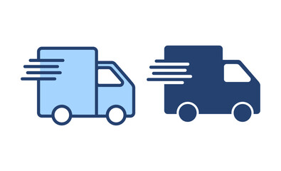 Delivery truck icon vector. Delivery truck sign and symbol. Shipping fast delivery icon