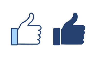 Like icon vector. Thumbs up sign and symbol. Hand like