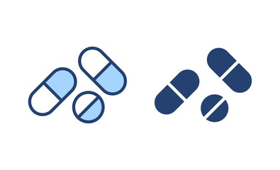 Pills icon vector. capsule icon. Drug sign and symbol