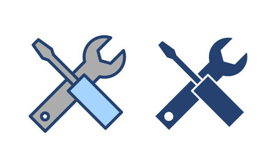 Repair tools icon vector. tool sign and symbol. setting icon. Wrench and screwdriver. Service