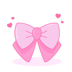 Cute pink bow. Trendy girlish style.