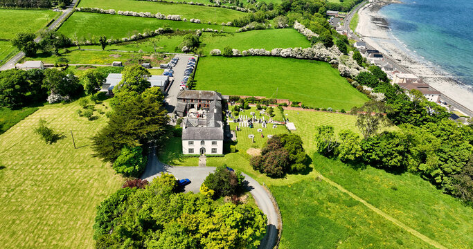 Aerial photo of Hillmount House Wedding Function Venue Larne Co Antrim Northern Ireland 08-08-23