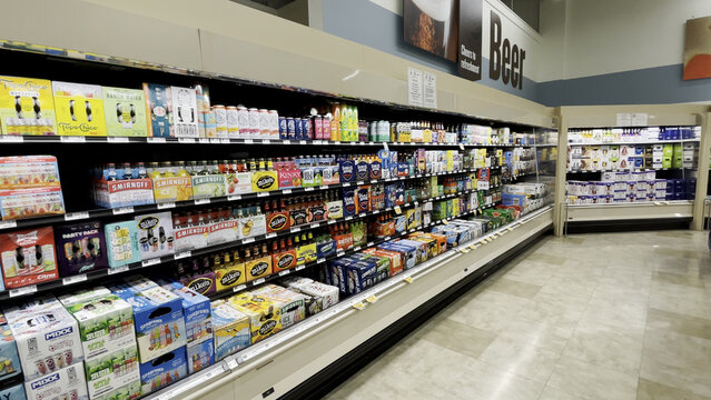 Food Lion grocery store neat full beer case wide pan alcohol section