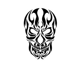 illustration vector graphic of design tribal art tattoo skull head