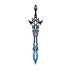 graphic vector illustration of tribal art design sword