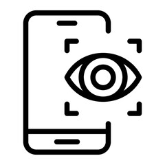 eye recognition line icon