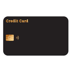 Credit black card payment, business concept. Vector flat style illustration.