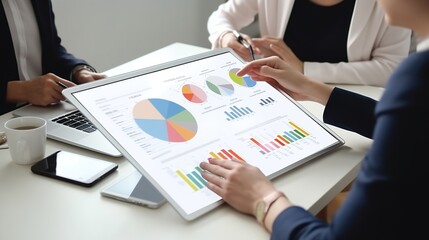 Accountant team analyzes financial data and accounting records using a calculator. Accounting firms provide financial and tax planning to ensure a profitable cash flow., generative ai