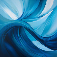 Obraz premium Blue abstract colorful swoosh background with soft smooth elegant waves. Generative AI